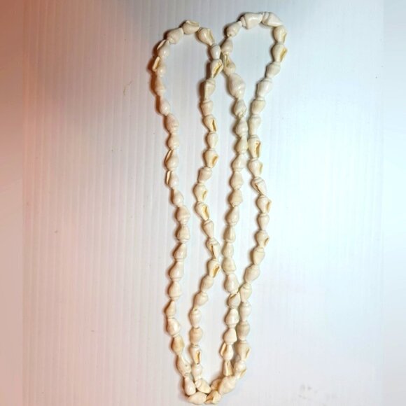VINTAGE  natural shell long necklace - Picture 3 of 4